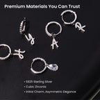 Artistic Initial Earrings with Ear Jackets