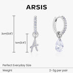 Artistic Initial Earrings with Ear Jackets