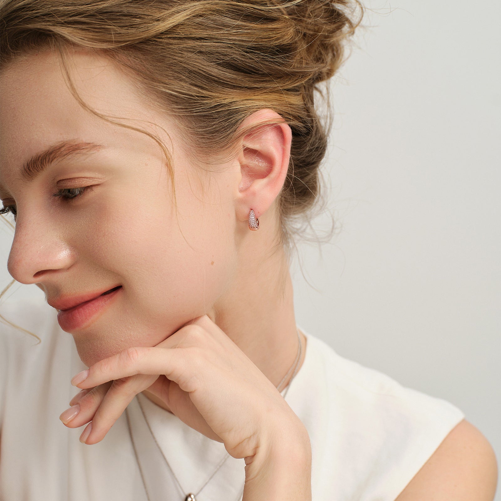 Crafted Bold Teardrop Hoop Earrings