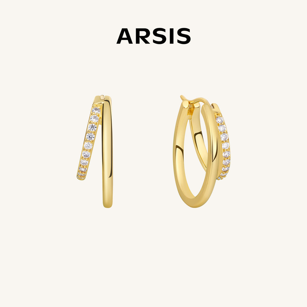 Lucia Pavé Medium Hoop Earrings