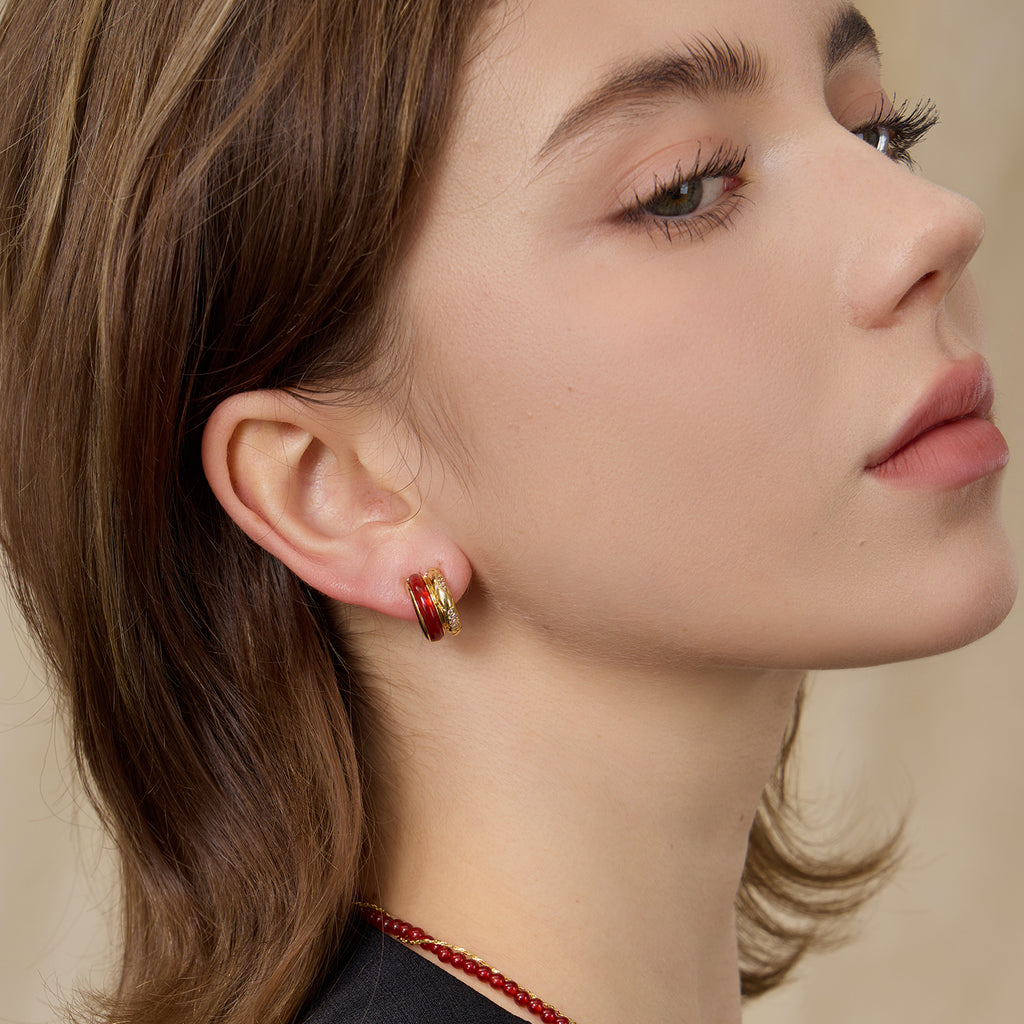 Felice Double Semicircle Hoop Earrings