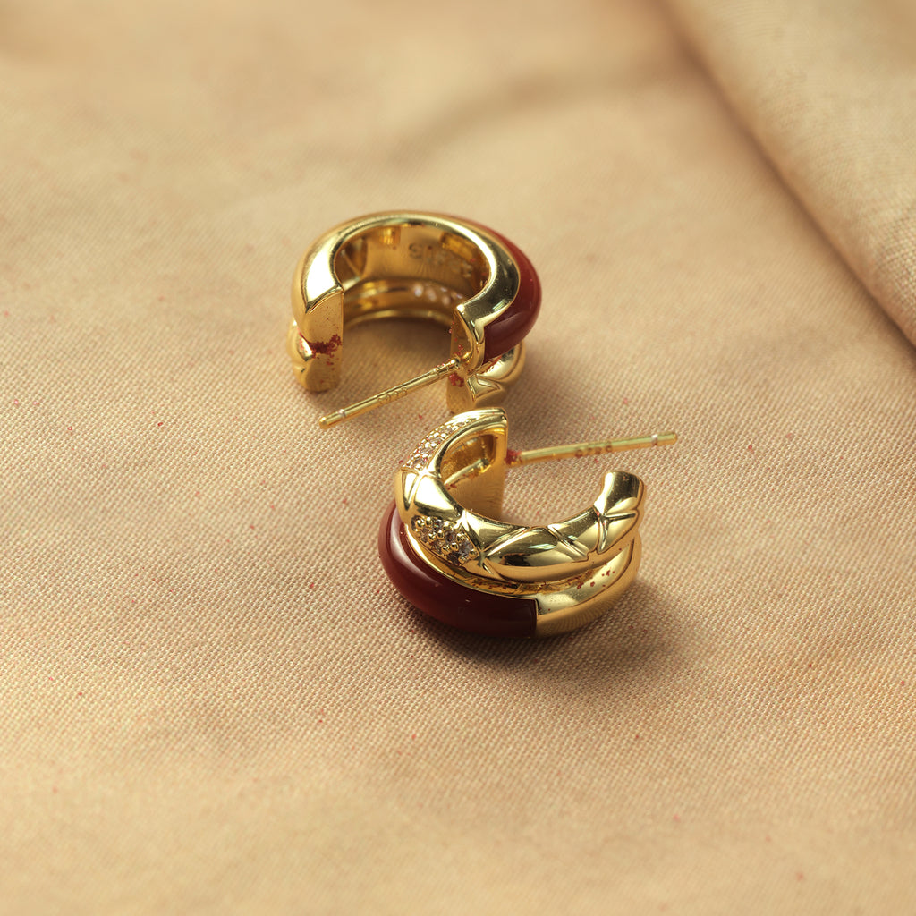 Felice Double Semicircle Hoop Earrings