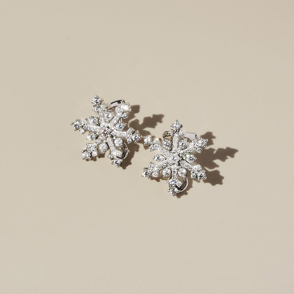 Crafted Snowflake Stud Earrings