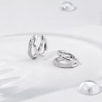 Olivia Double-Row CZ Hoop Earrings
