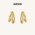 Olivia Double-Row CZ Hoop Earrings