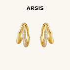 Olivia Double-Row CZ Hoop Earrings
