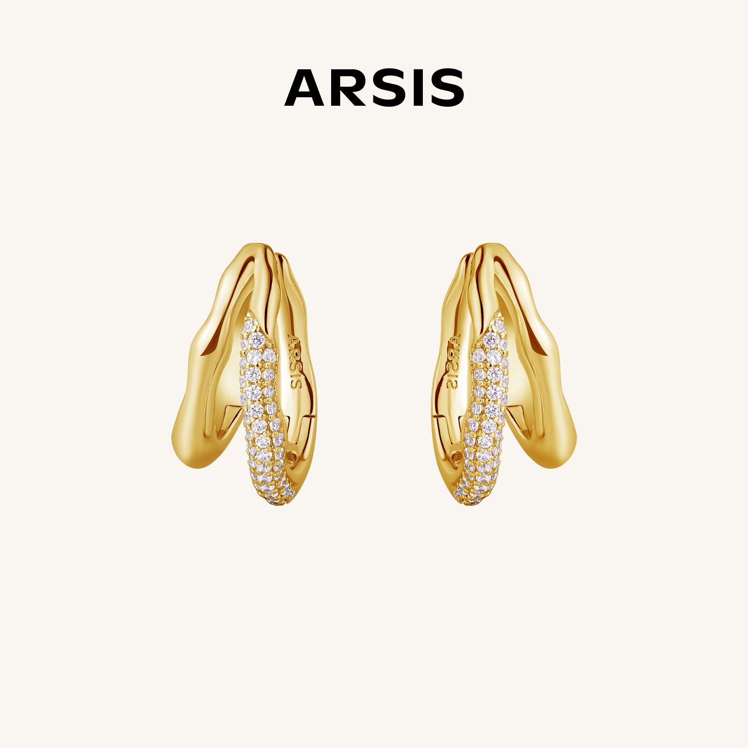 Olivia Double-Row CZ Hoop Earrings