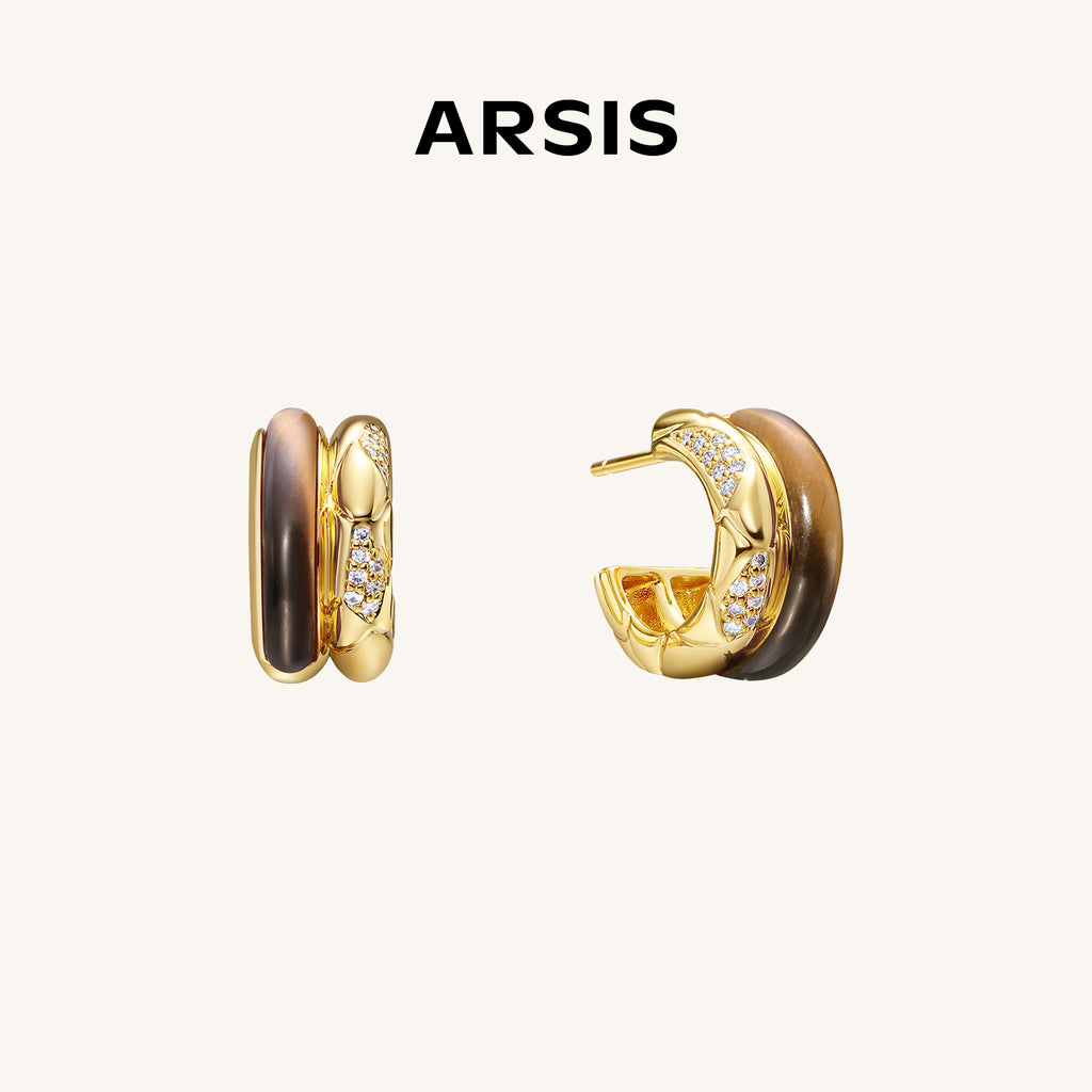 Felice Double Semicircle Hoop Earrings