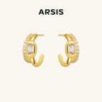 Lucia Sugar Cube Hoop Earrings