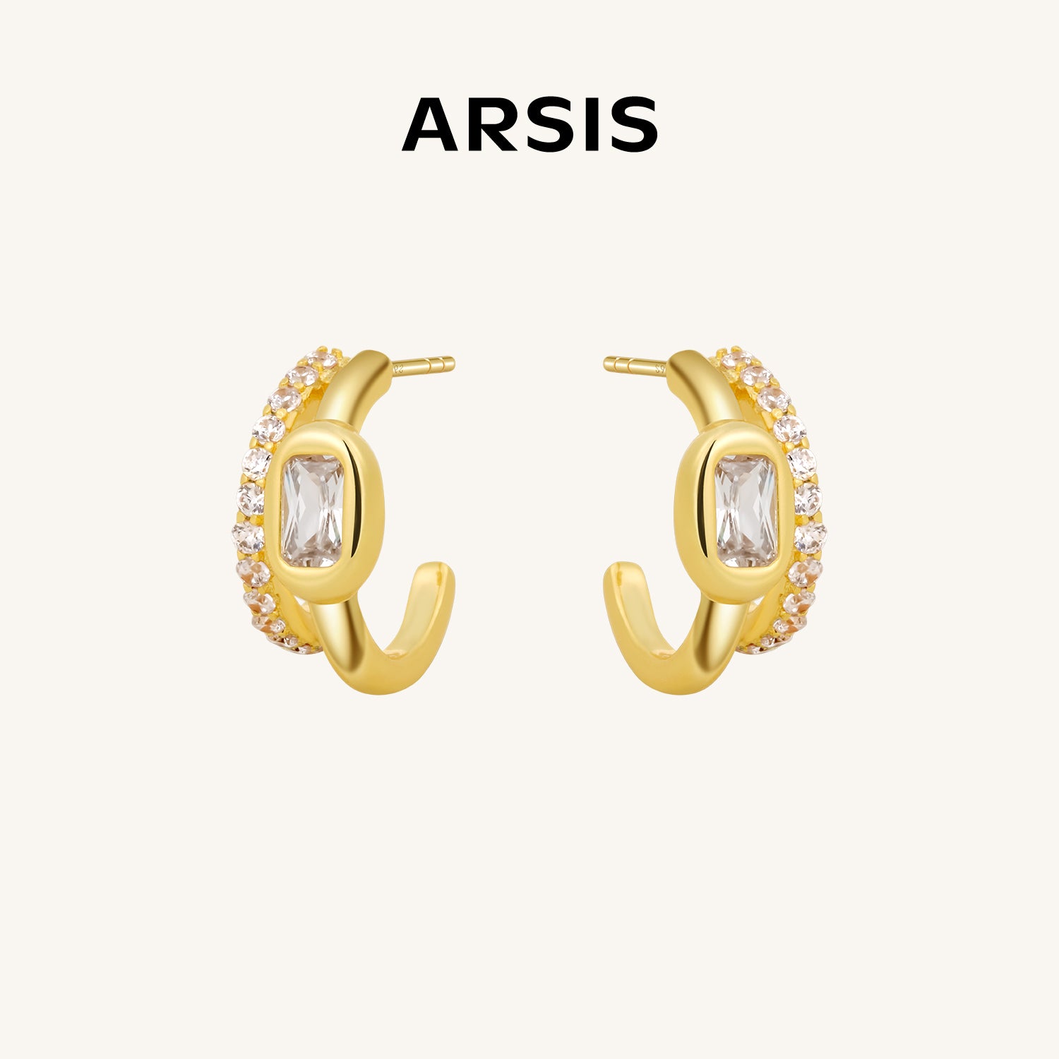 Lucia Sugar Cube Hoop Earrings