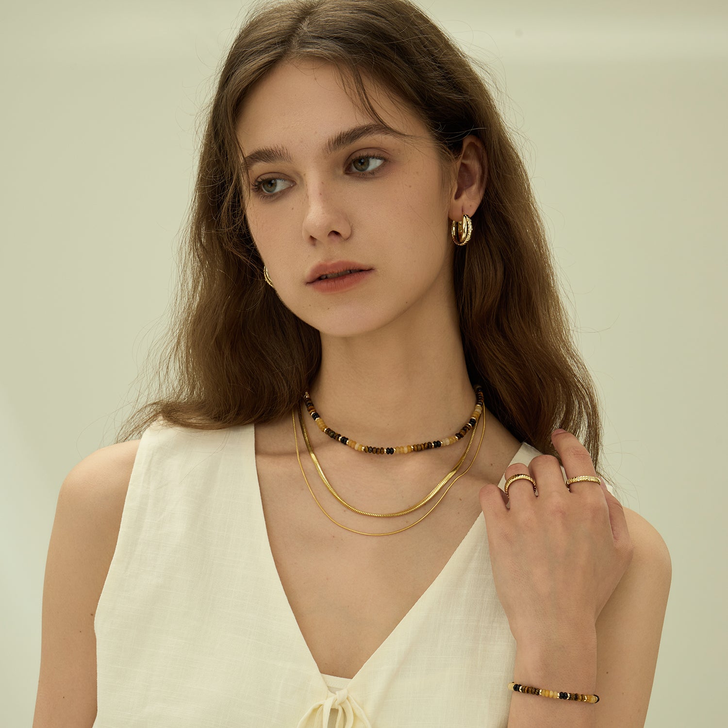 Secret Garden Tiger's Eye Beaded Necklace