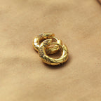 Good Luck Waffle Mini Hoop Earrings