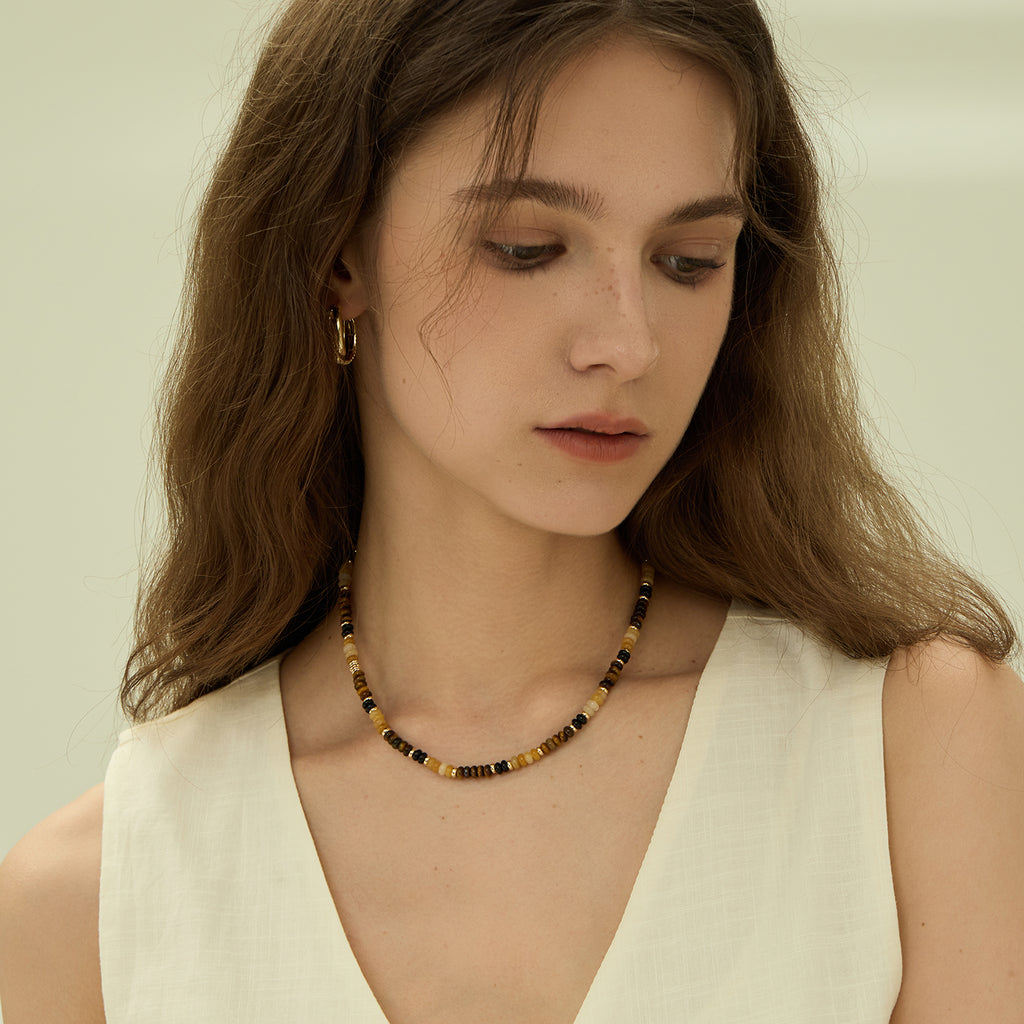 Secret Garden Tiger's Eye Beaded Necklace