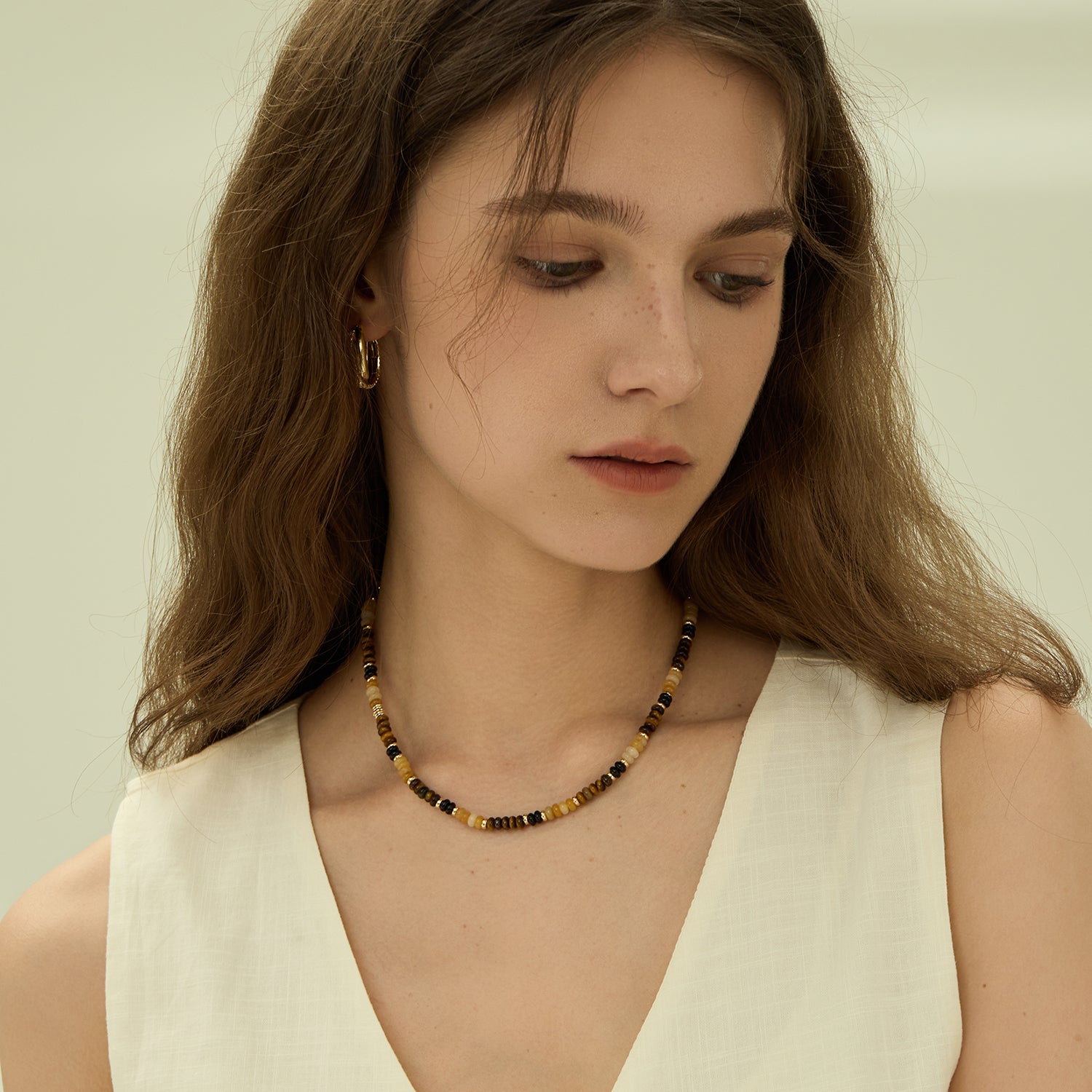 Secret Garden Tiger's Eye Beaded Necklace