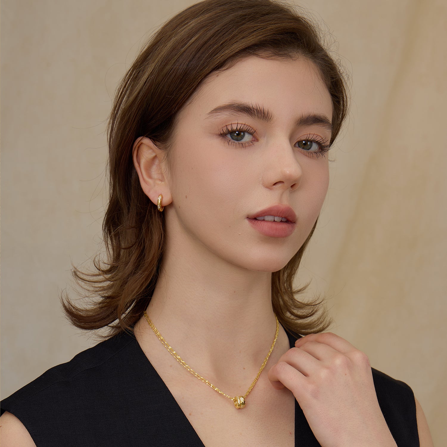 Good Luck Waffle Mini Hoop Earrings