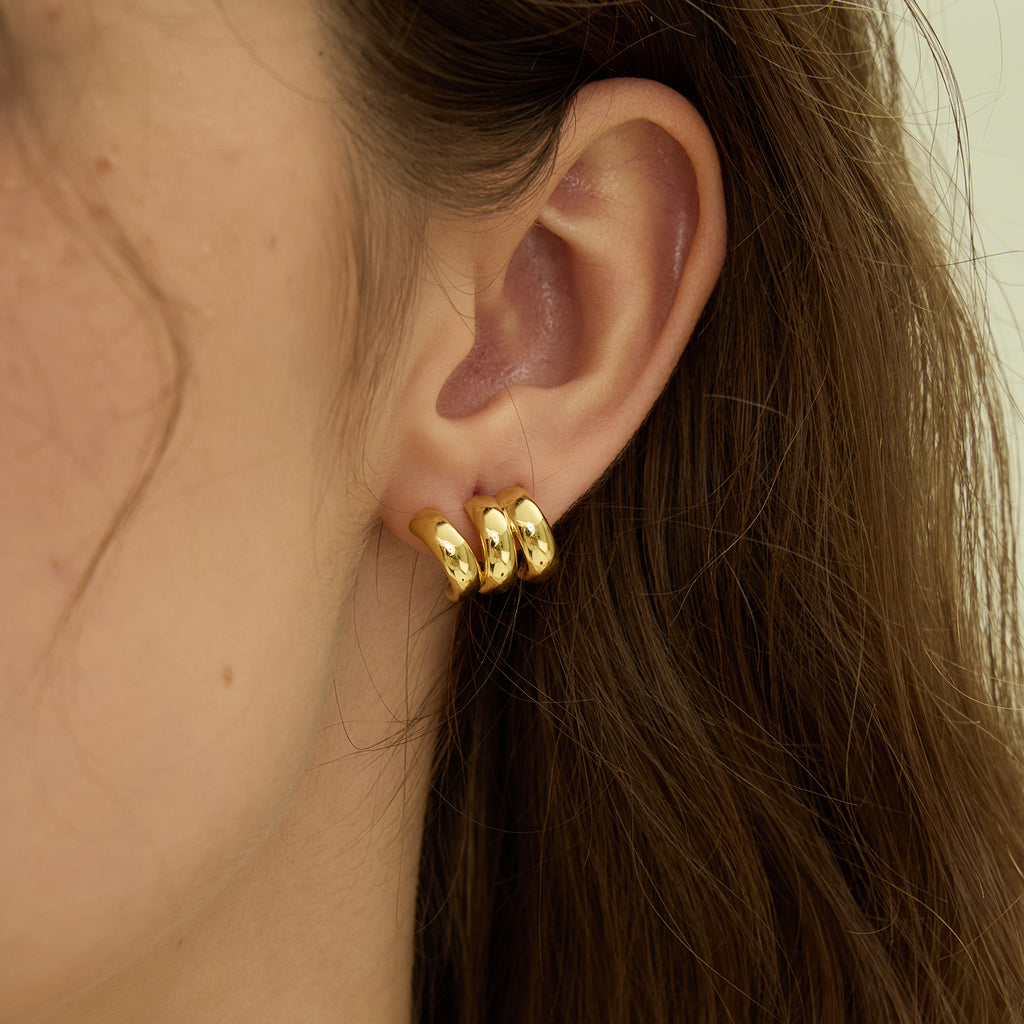 Mix & Match Triple Hoop Basic Earrings