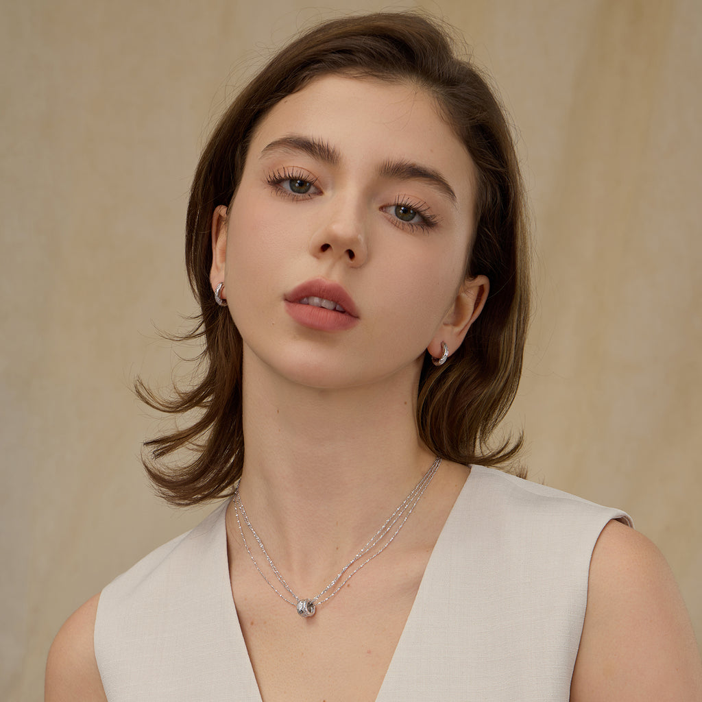 Good Luck Waffle Mini Hoop Earrings