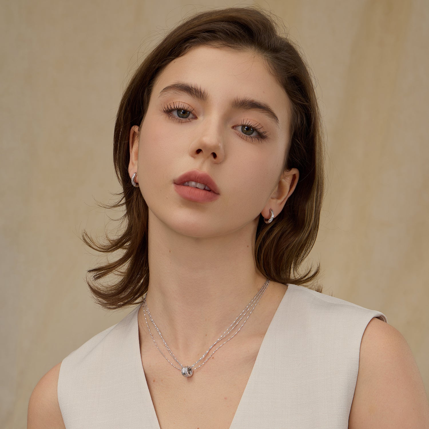 Good Luck Waffle Mini Hoop Earrings
