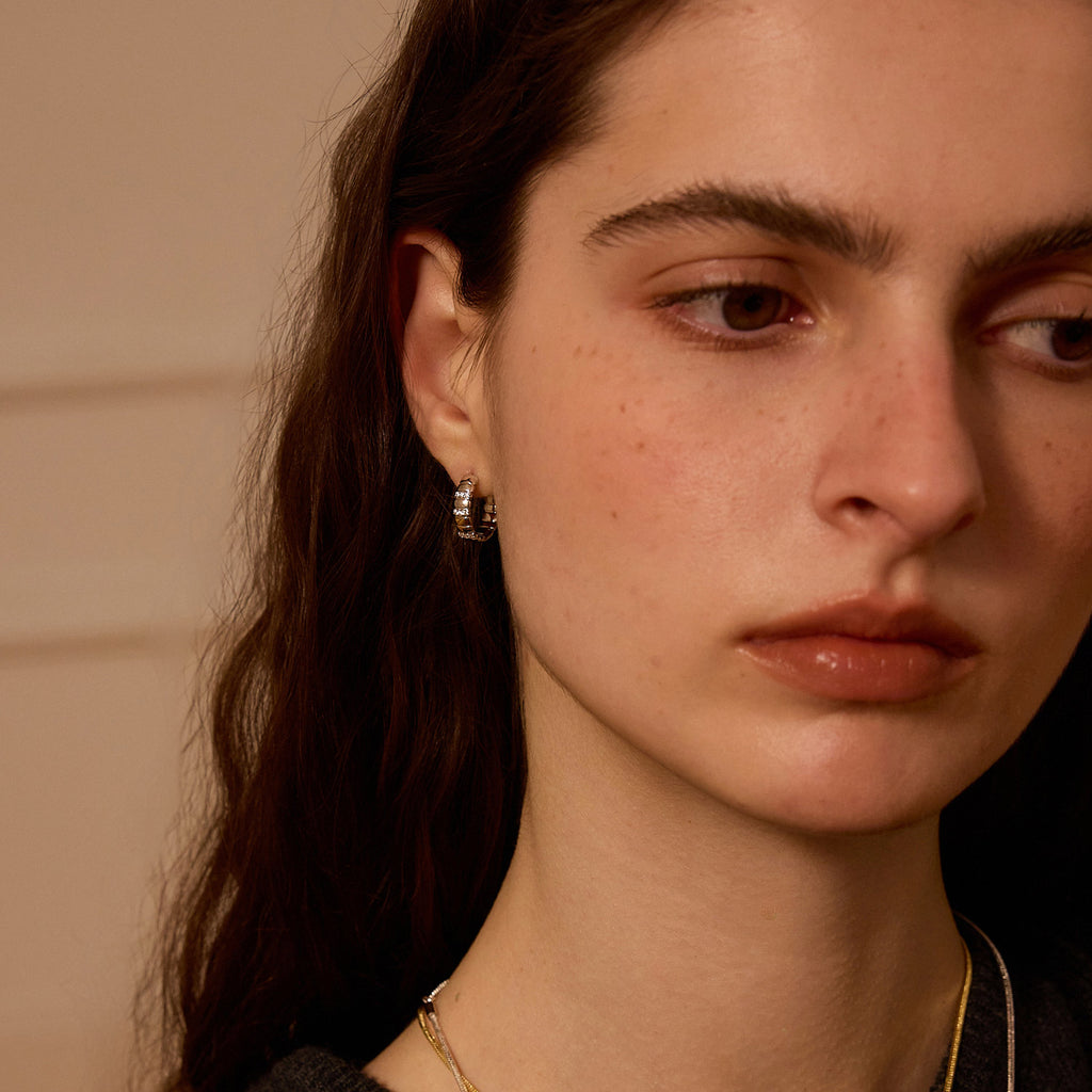 Mix & Match Snake Chain Pattern Hoop Earrings