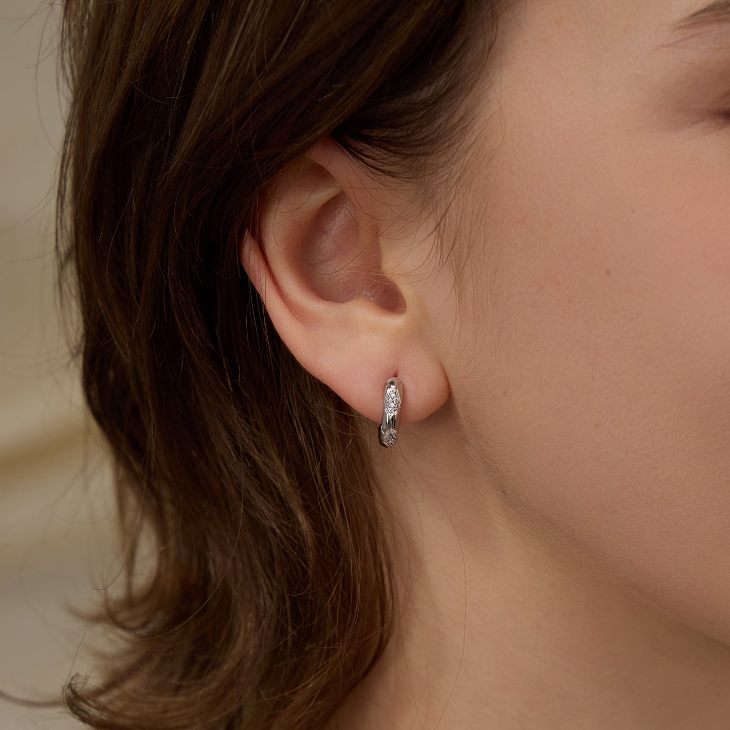 Good Luck Waffle Mini Hoop Earrings