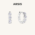 Crafted CZ Beaded Huggie Earrings