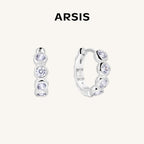 Crafted CZ Beaded Huggie Earrings