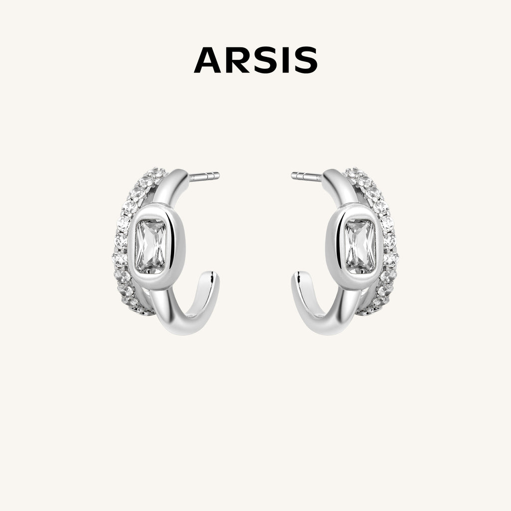 Lucia Sugar Cube Hoop Earrings