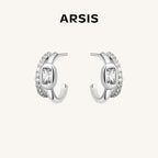 Lucia Sugar Cube Hoop Earrings