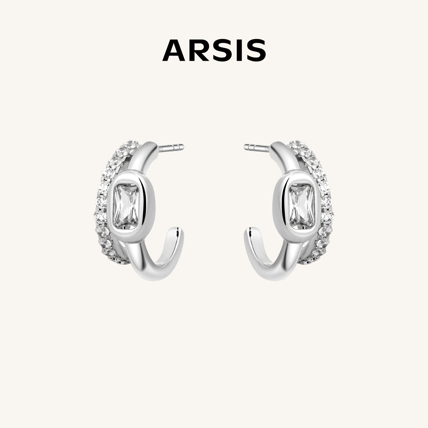 Lucia Sugar Cube Hoop Earrings