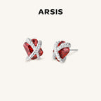 Cubic Zirconia Woven Sugar Cube Studs