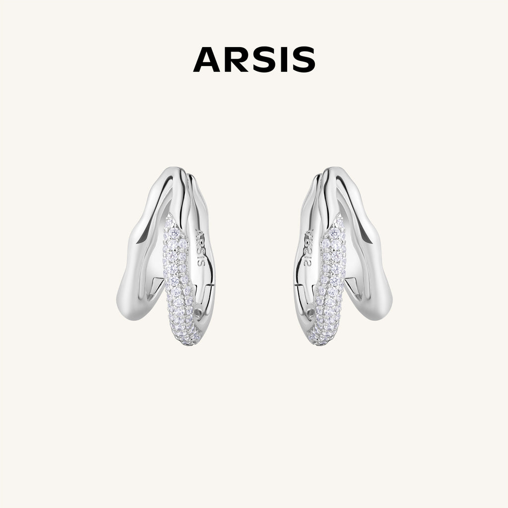 Olivia Double-Row CZ Hoop Earrings