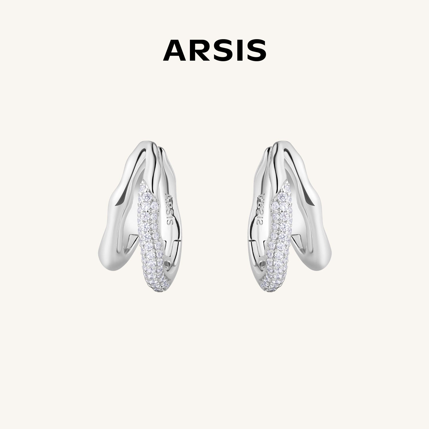 Olivia Double-Row CZ Hoop Earrings