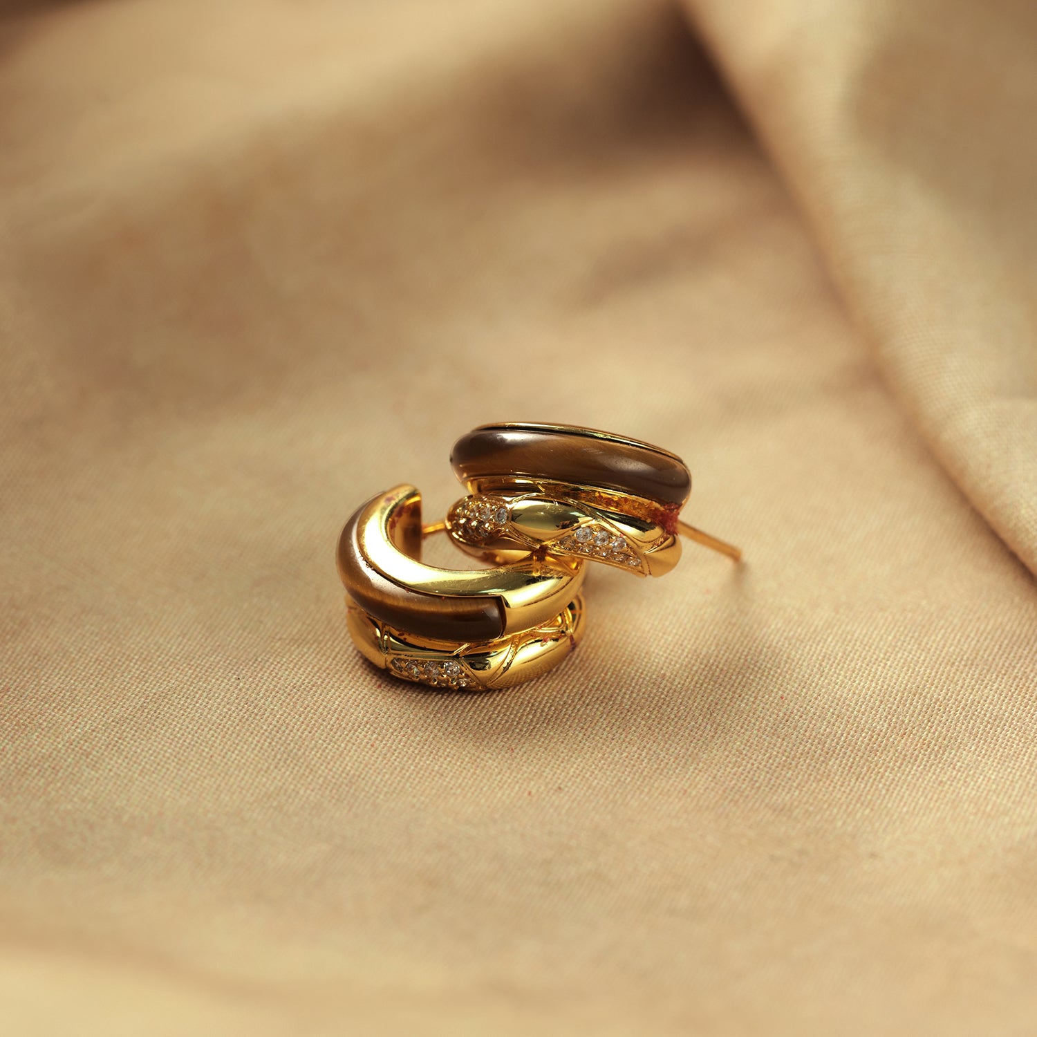 Felice Double Semicircle Hoop Earrings
