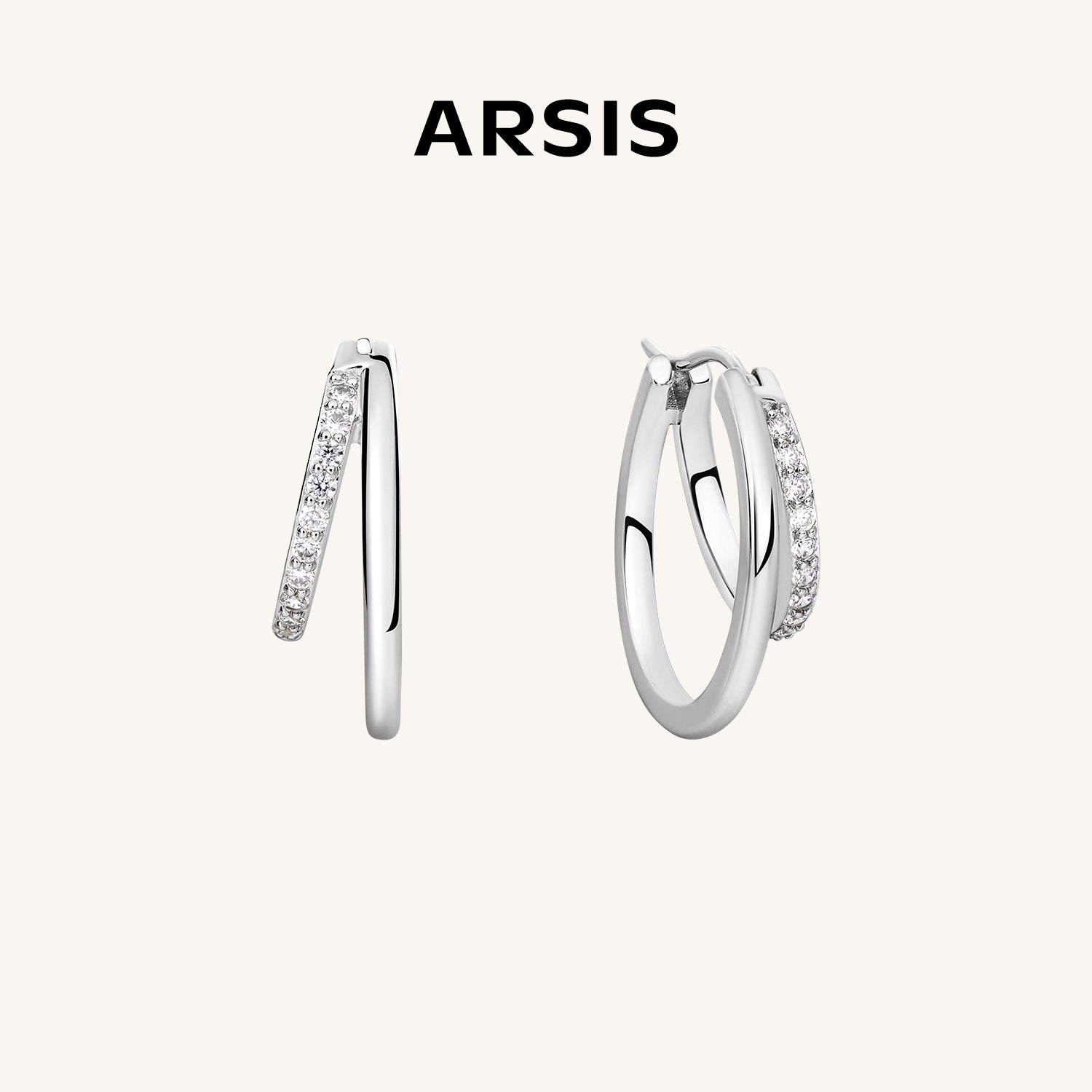 Lucia Pavé Medium Hoop Earrings