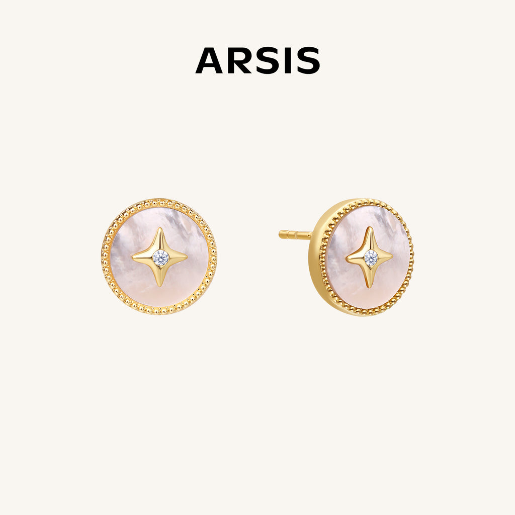 Lucky Star Stud Earrings in Mother of Pearl
