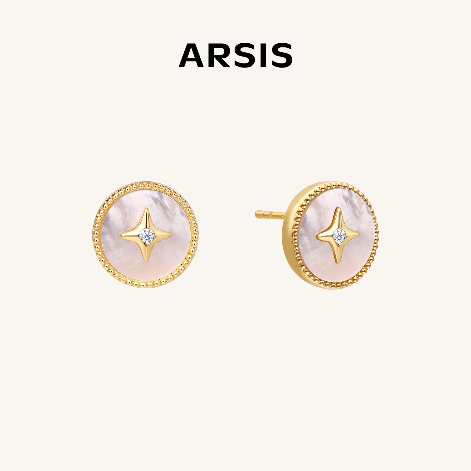 Lucky Star Stud Earrings in Mother of Pearl