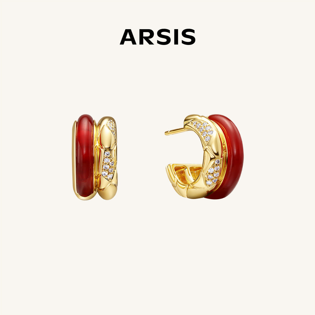 Felice Double Semicircle Hoop Earrings