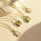 Mother of Pearl Padlock Pendant Necklace