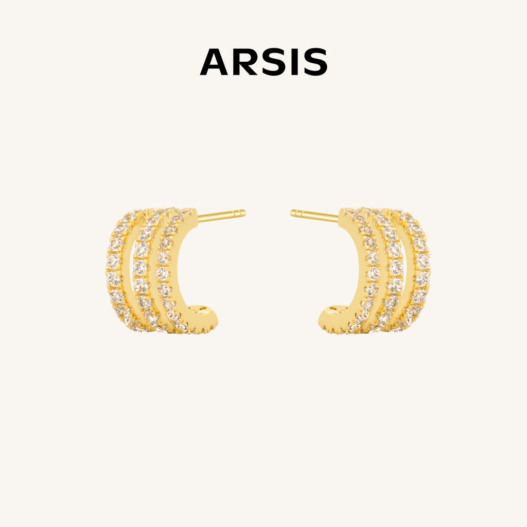 Lucia Triple-Illusion Stud Earrings