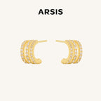 Lucia Triple-Illusion Stud Earrings