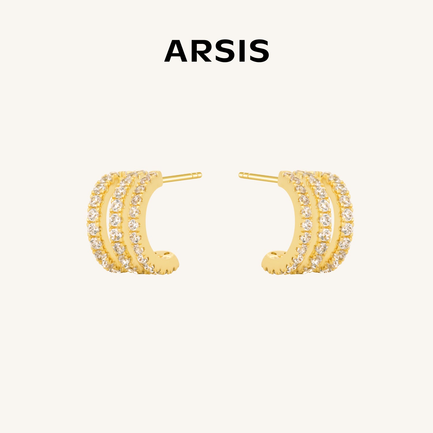 Lucia Triple-Illusion Stud Earrings