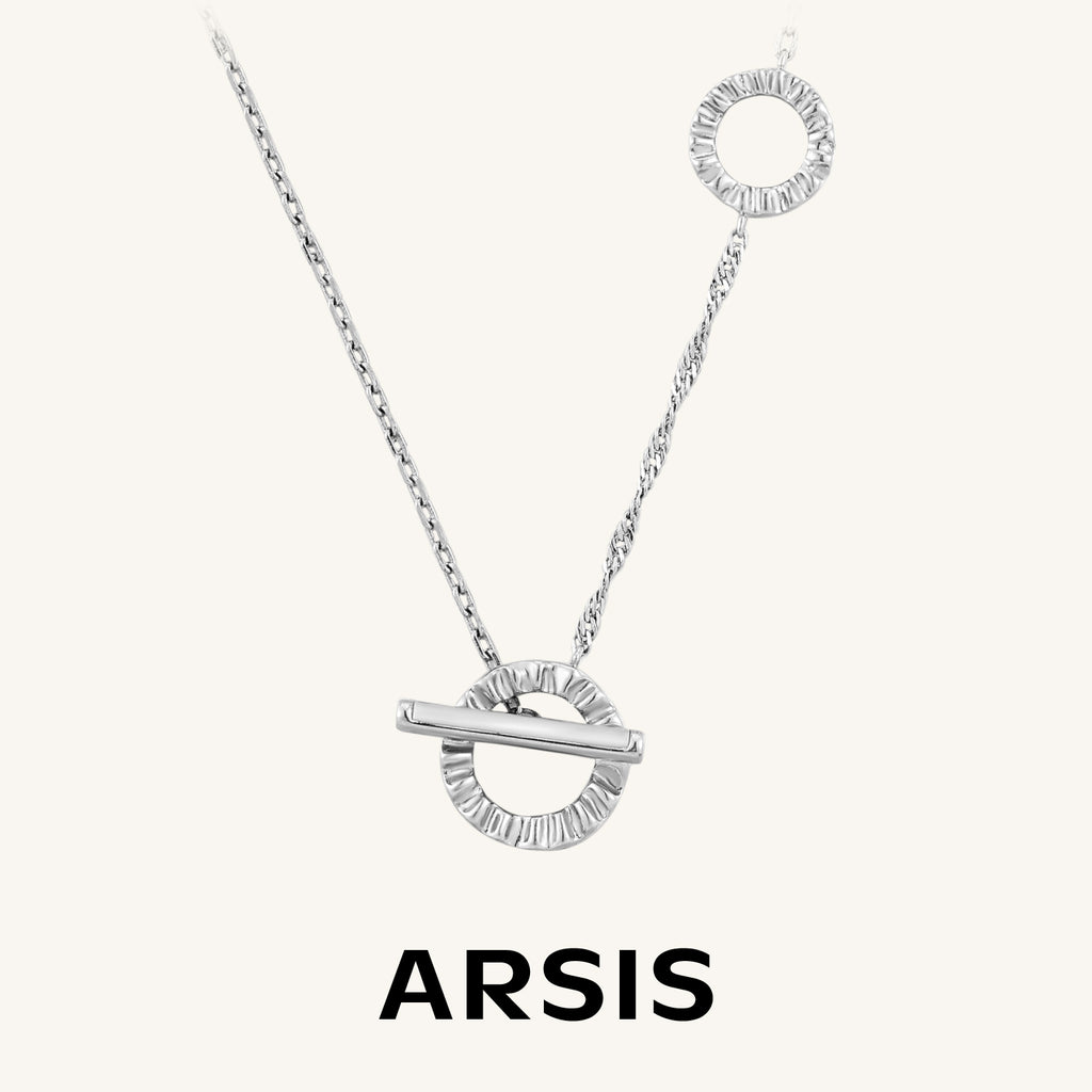 Crafted Double Hoops Toggle Necklace