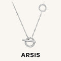 Crafted Double Hoops Toggle Necklace