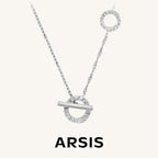 Crafted Double Hoops Toggle Necklace