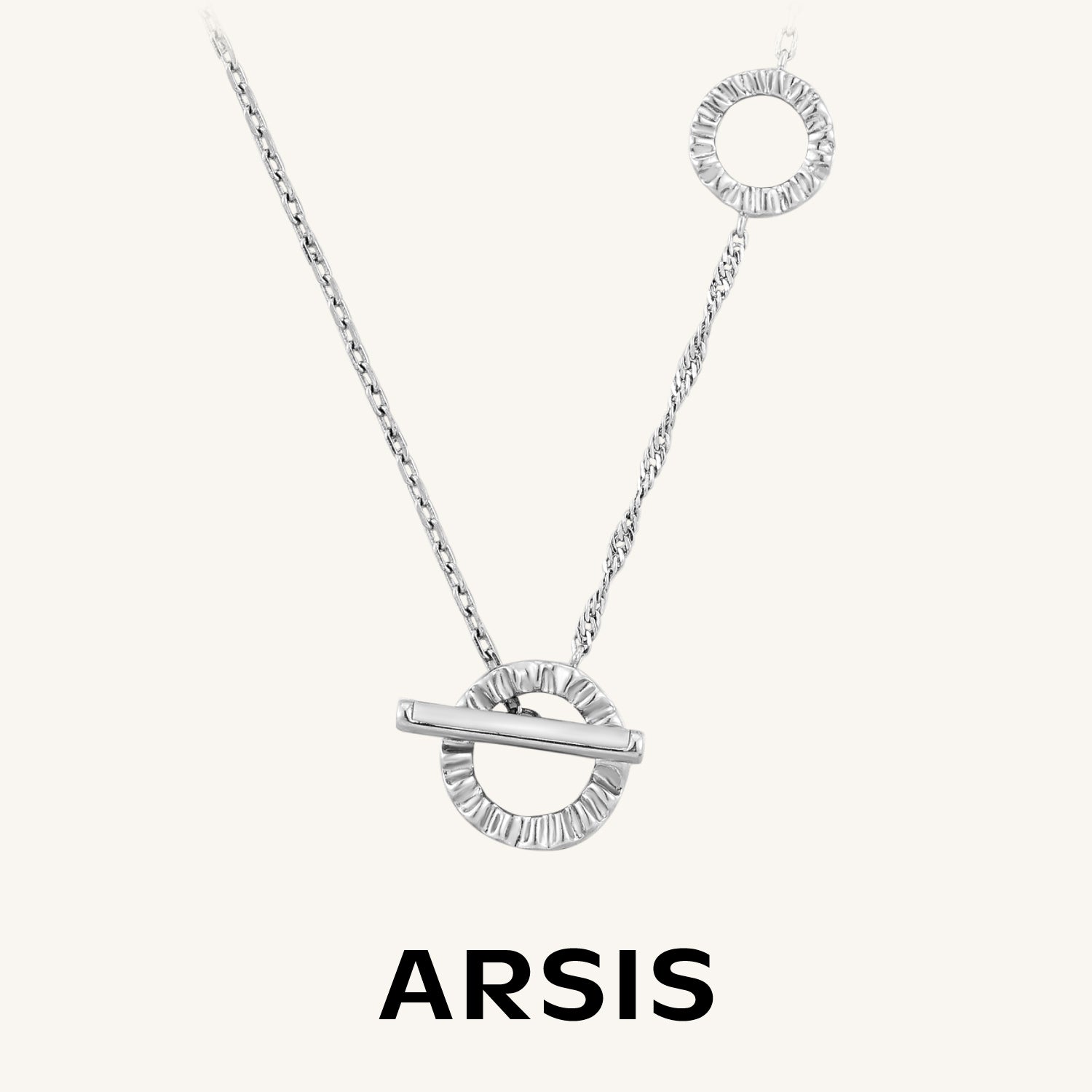 Crafted Double Hoops Toggle Necklace
