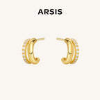 Lucia Pavé Duet Huggie Earrings