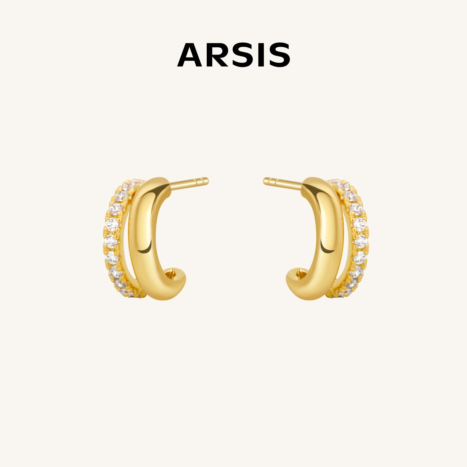 Lucia Pavé Duet Huggie Earrings