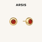 Felice Red Bean Stud Earrings