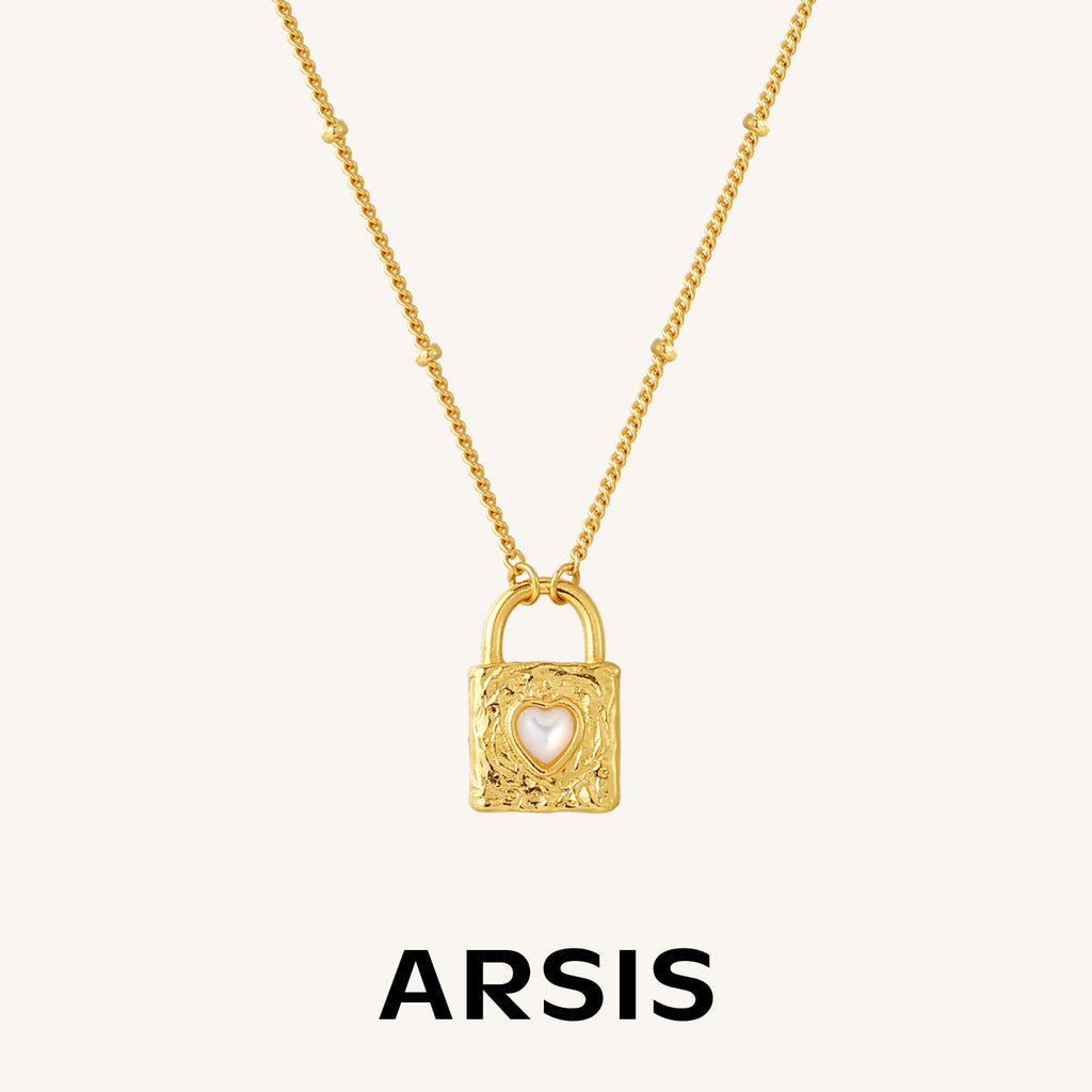 Mother of Pearl Padlock Pendant Necklace