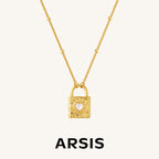 Mother of Pearl Padlock Pendant Necklace